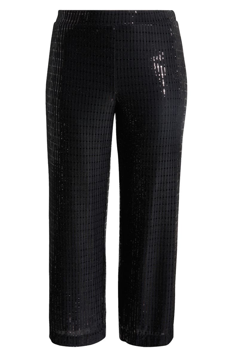 Anne Klein Linear Shine Wide Leg Pants, Alternate, color, 