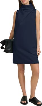 Marcella Minna Drape Turtleneck Sleeveless Dress