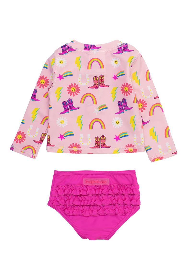 Cowgirl Cutie Two-Piece Rashguard Swimsuit, Alternate, color, PINK