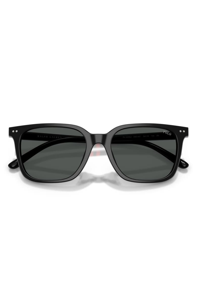 Polo Ralph Lauren 54mm Square Sunglasses, Alternate, color, Shiny Black / Dark Grey