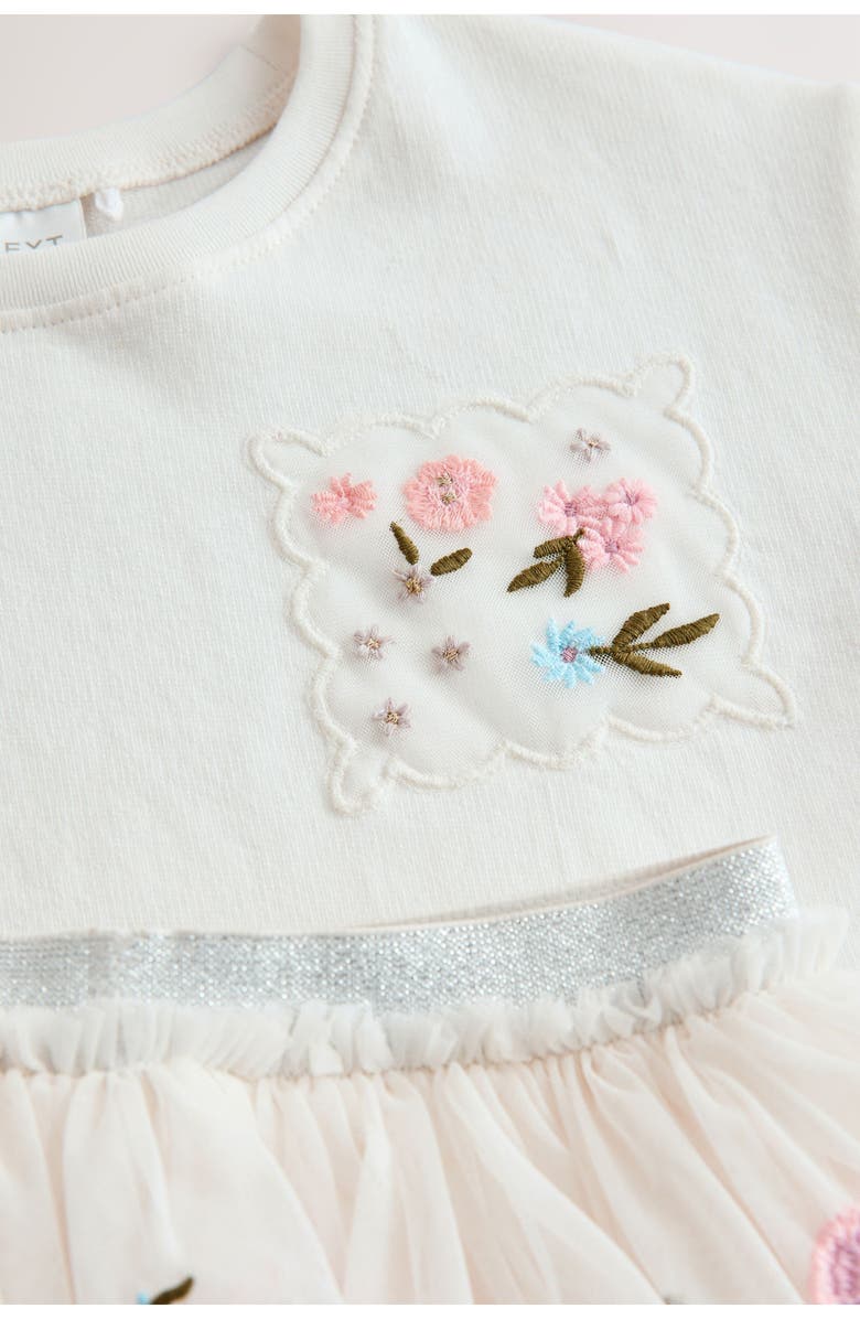 NEXT Kids' Graphic T-Shirt & Tulle Skirt Set, Alternate, color, White