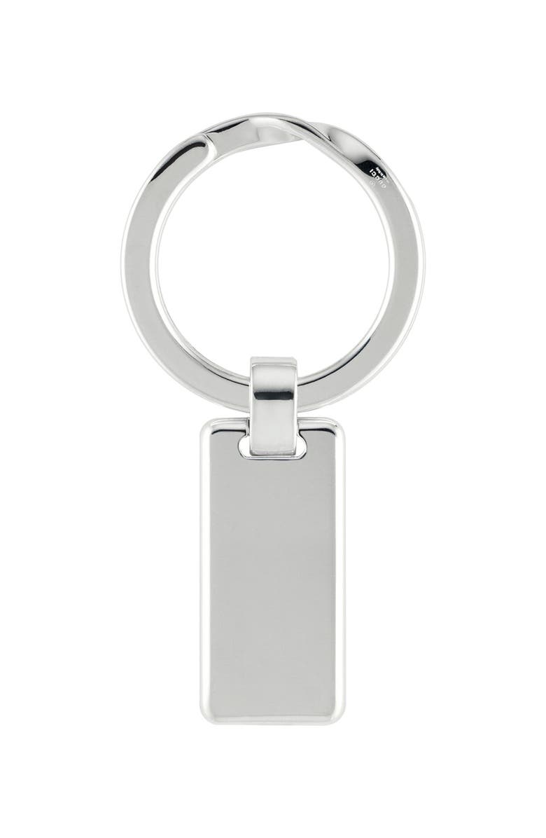 Gucci Signature Tag Sterling Silver Key Ring, Alternate, color, Silver