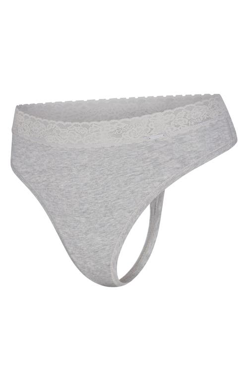 Savage X Fenty Essentials Lace Trim Stretch Cotton Thong