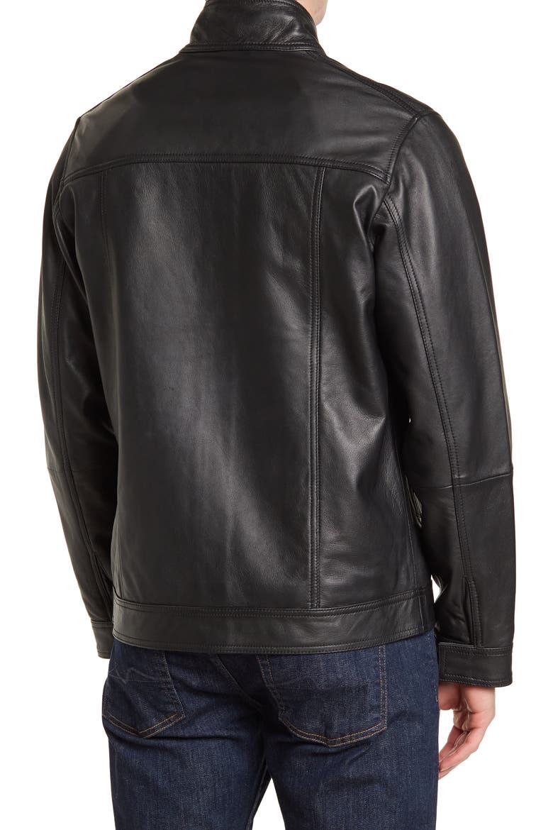Rodd and Gunn Cromwell Leather Jacket, Alternate, color, NERO