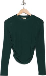 Madewell Long Sleeve Ruched Brushed Jersey Top