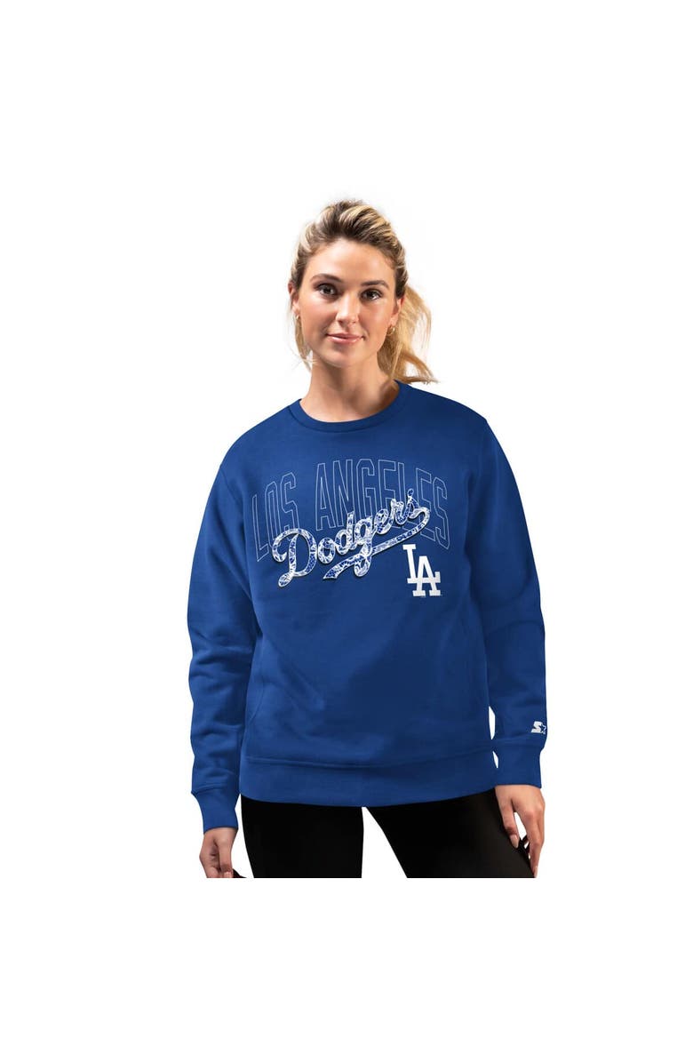 STARTER Women's Starter Royal Los Angeles Dodgers Lace Classic Sweatshirt, Main, color, Royal