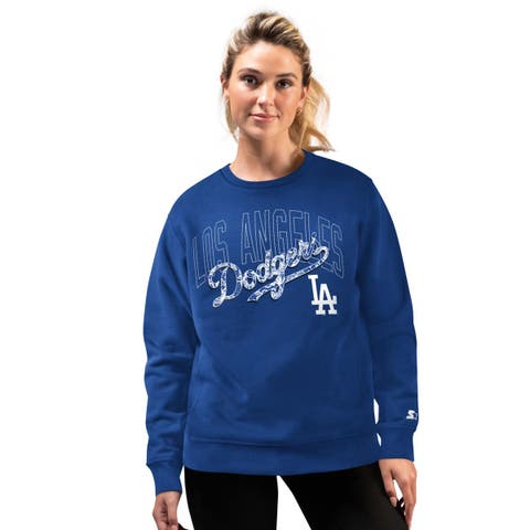 Women's Starter  Royal Los Angeles Dodgers Lace Classic Sweatshirt