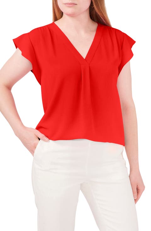 Print Flutter Sleeve Blouse