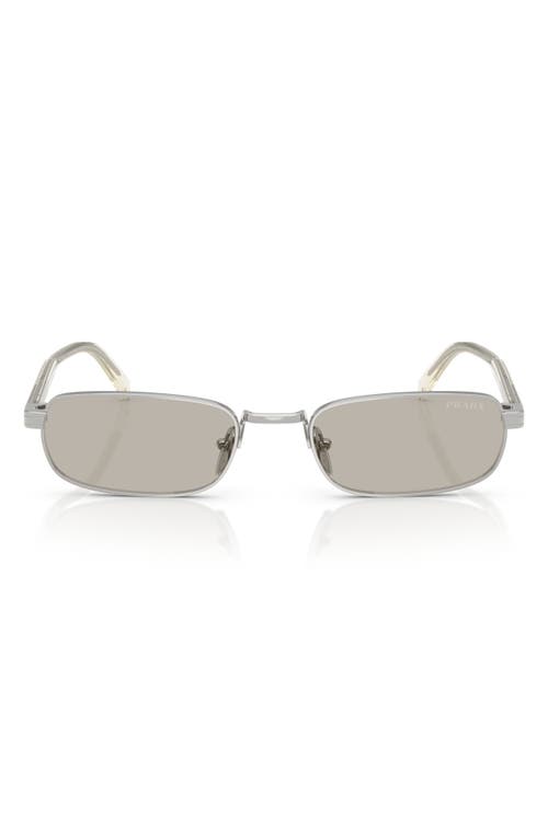 Prada 54mm Rectangular Sunglasses In 1bc30p54 Silver