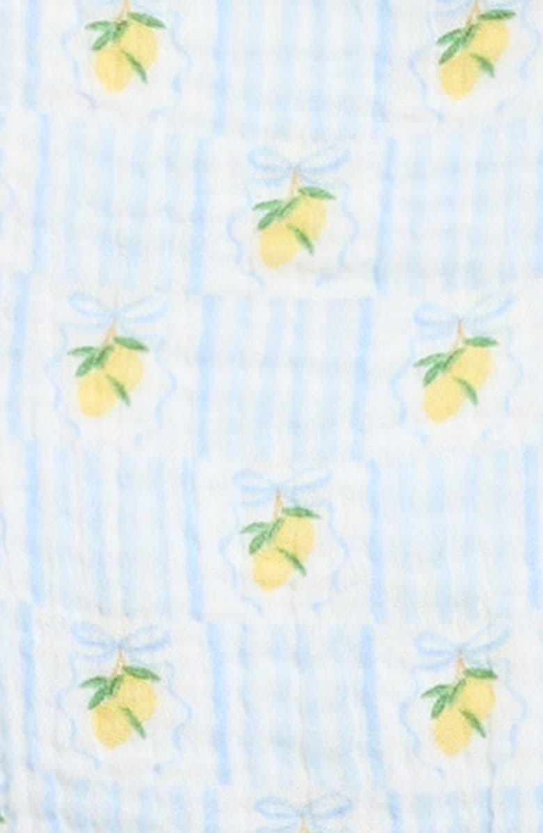 Angel Dear Lovely Lemons Ruffle Detail Romper, Alternate, color, Ivory