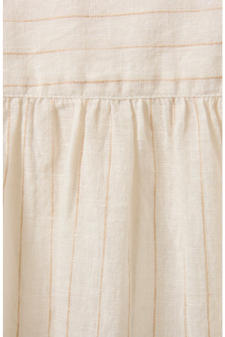 Draped Boxy Collared Shirt, Alternate, color, Ecru Pinstripe