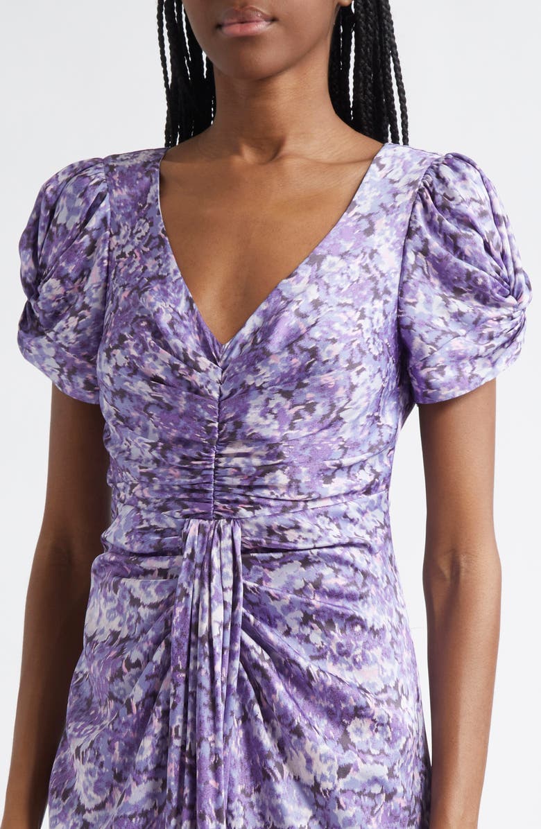 Cinq à Sept Hydrangea Center Ruched Midi Dress, Alternate, color, 