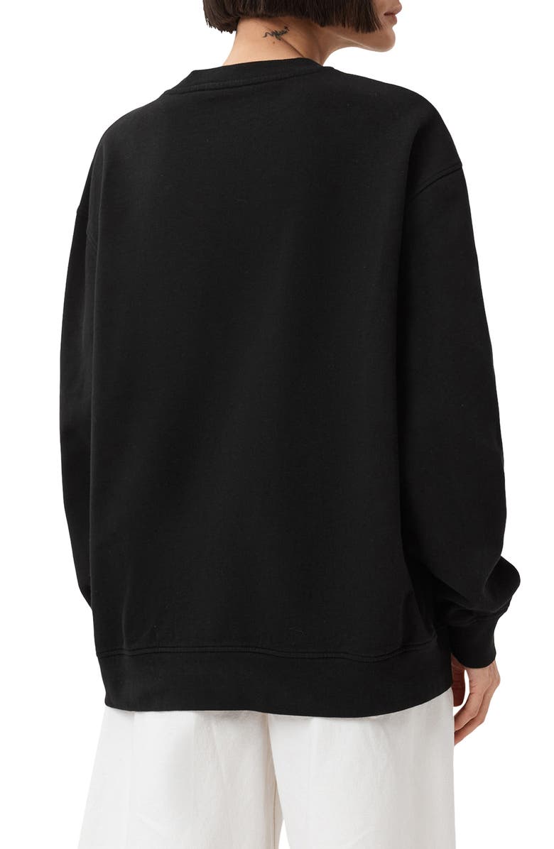 AllSaints Ania Etta Graphic Sweatshirt, Alternate, color, Black