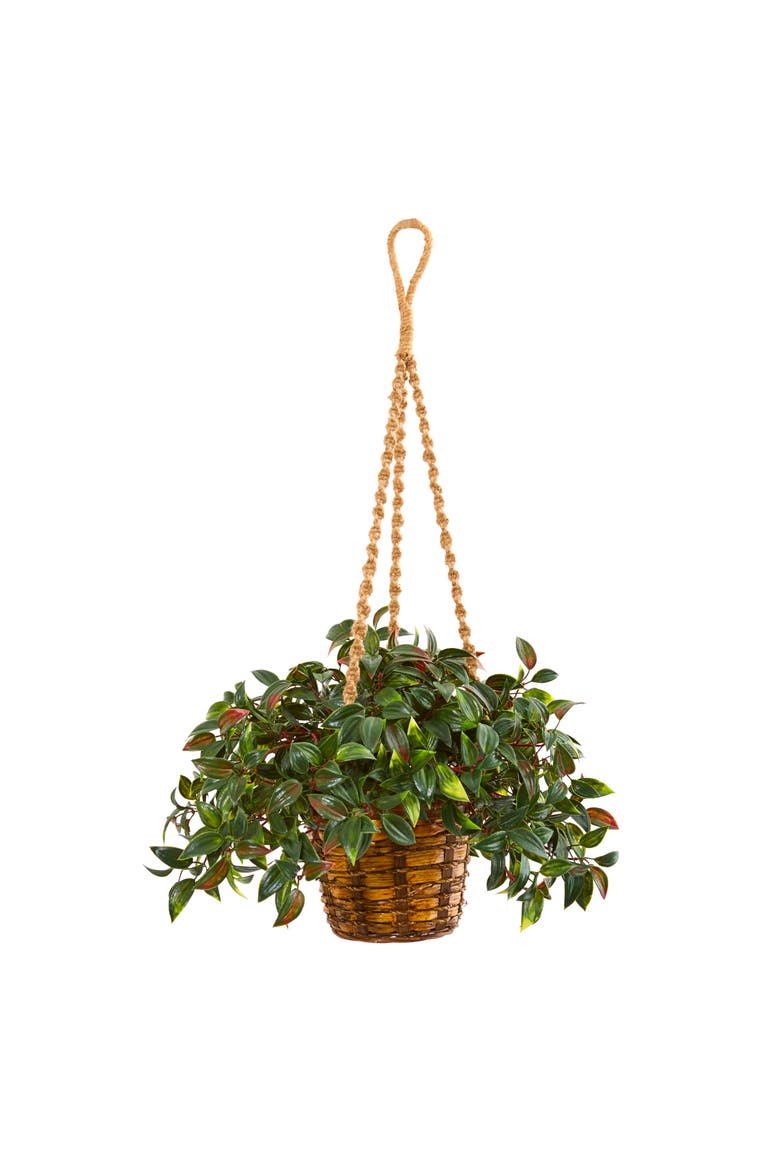 30-in Mini Melon Artificial Plant in Hanging Basket UV Resistant, Main, color, Green