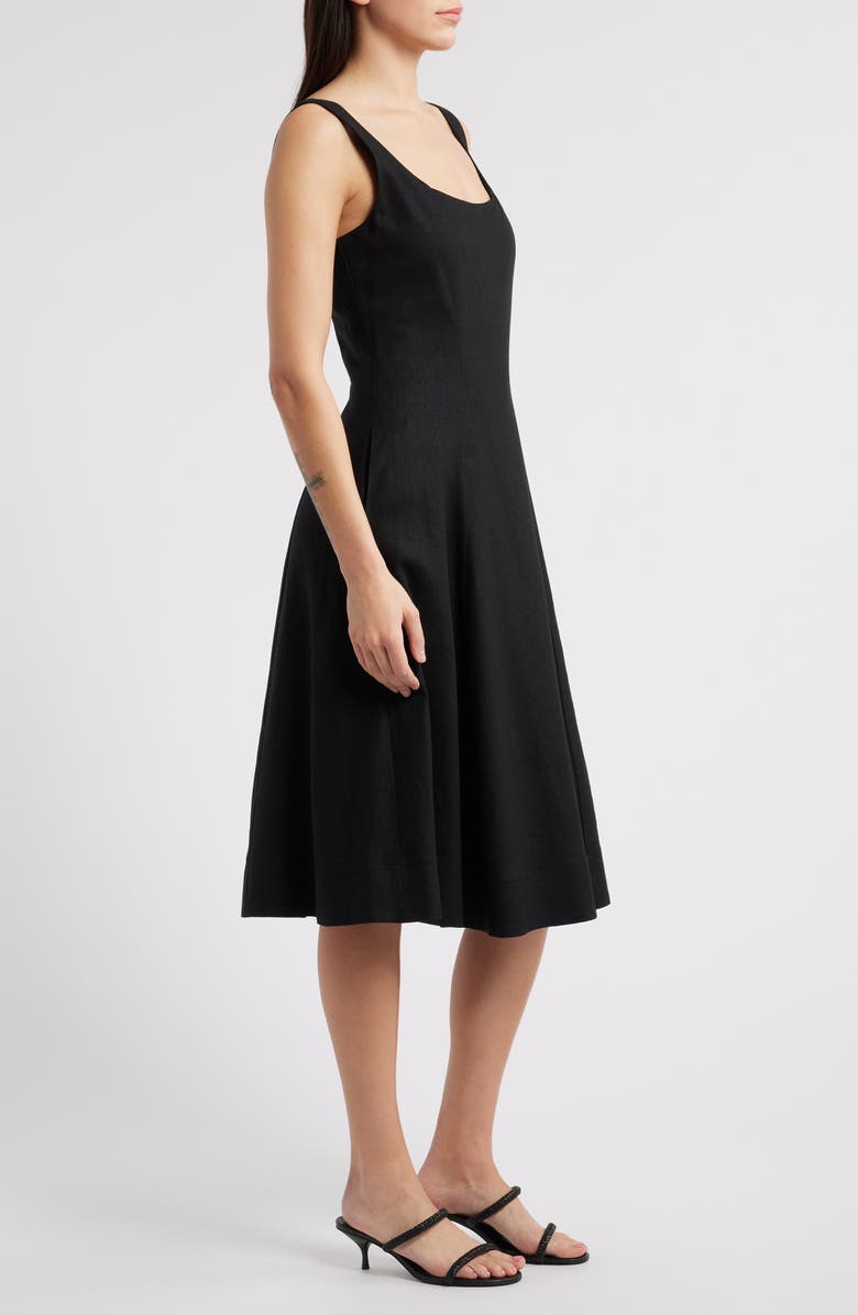 Charles Henry Sleeveless Fit & Flare Dress, Alternate, color, Black