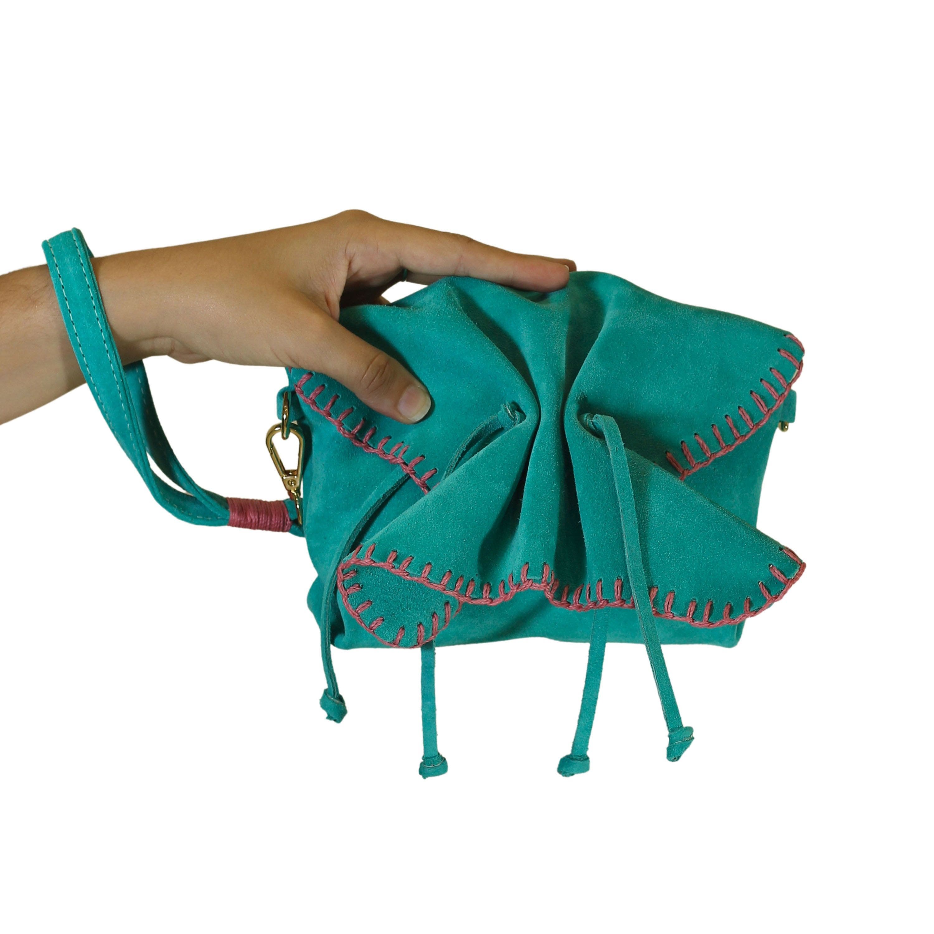 Mini Butterfly Suede Leather Bag, Alternate, color, Sky
