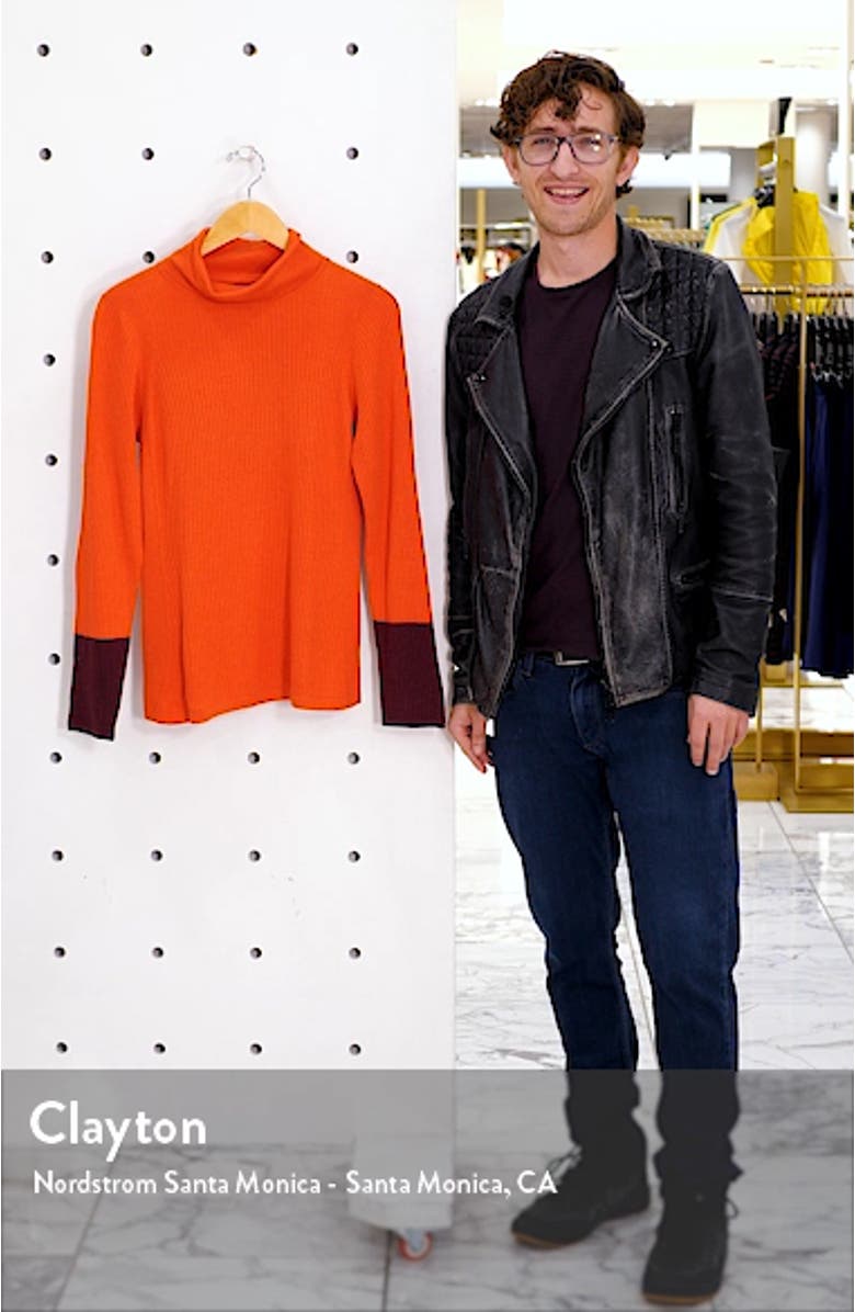 Balance Contrast Cuff Turtleneck Cotton Blend Sweater, sales video thumbnail