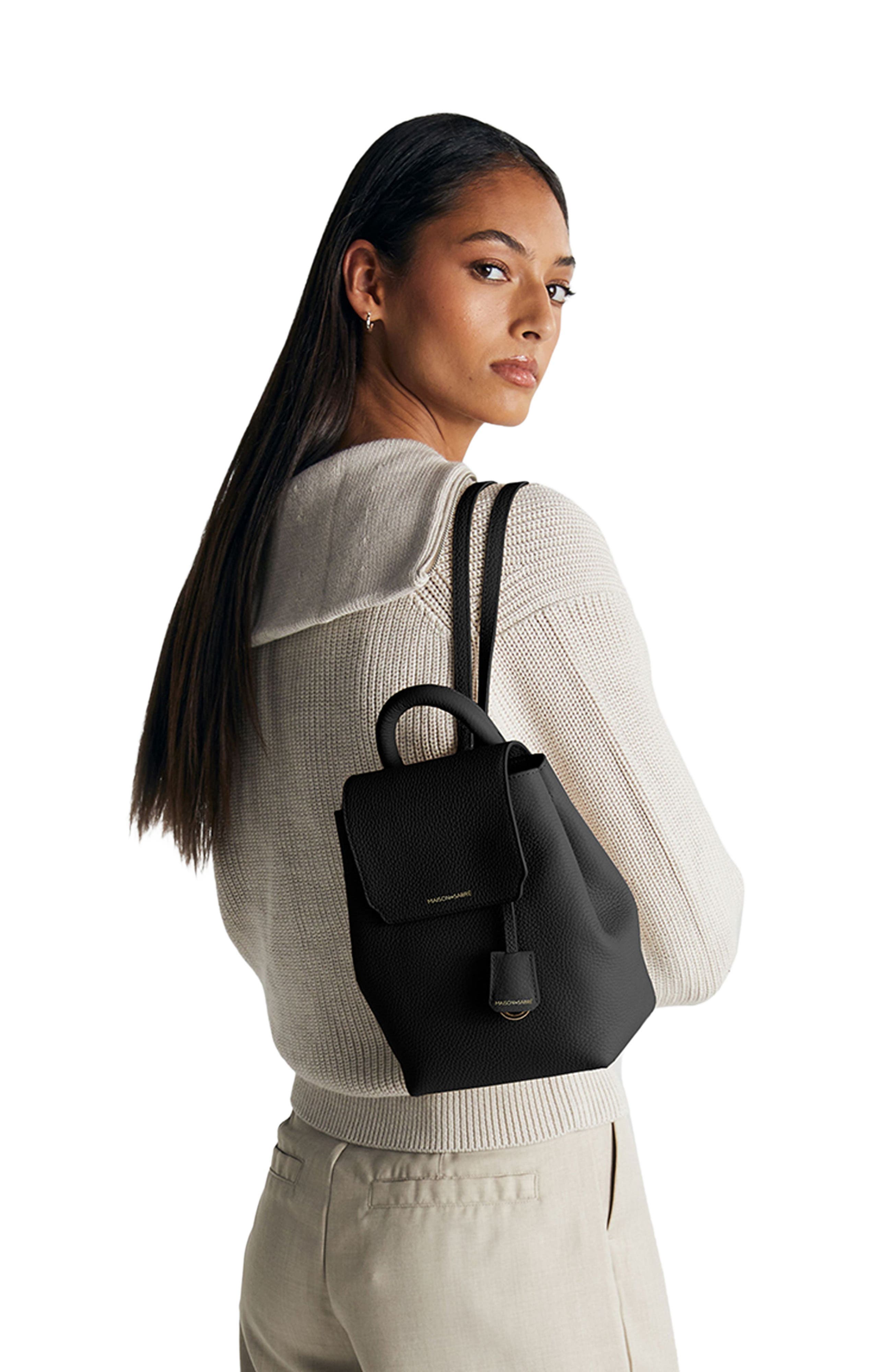 MAISON de SABRÉ Mini Soft Leather Backpack, Alternate, color, Black Caviar