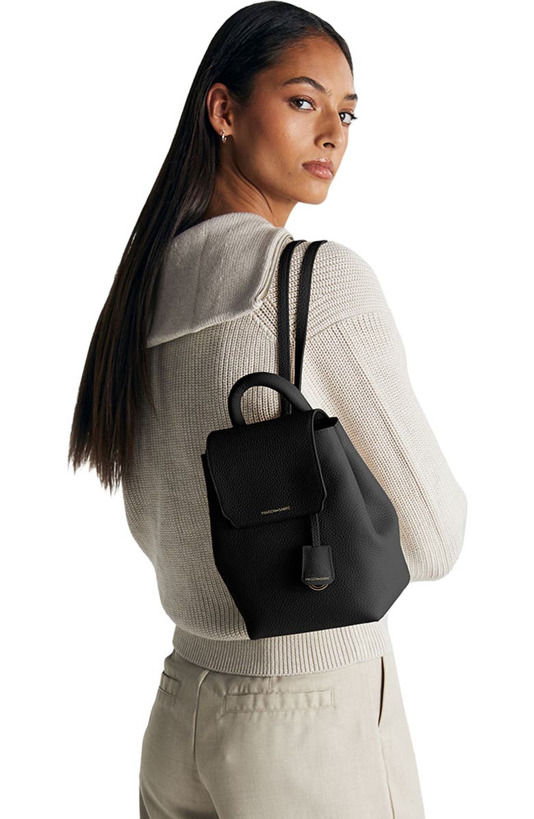 MAISON de SABRÉ Mini Soft Leather Backpack, Alternate, color, Black Caviar