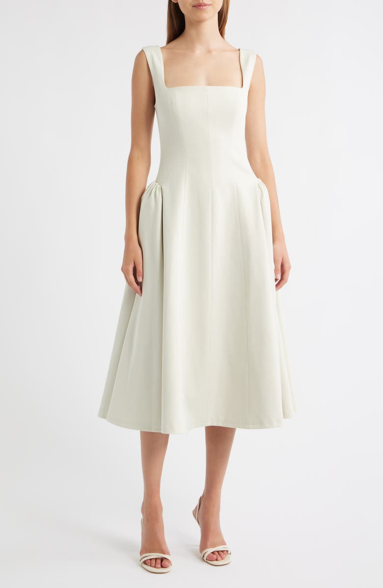 Delfi Collective Madeline Sleeveless Midi Dress, Main, color, Chalk