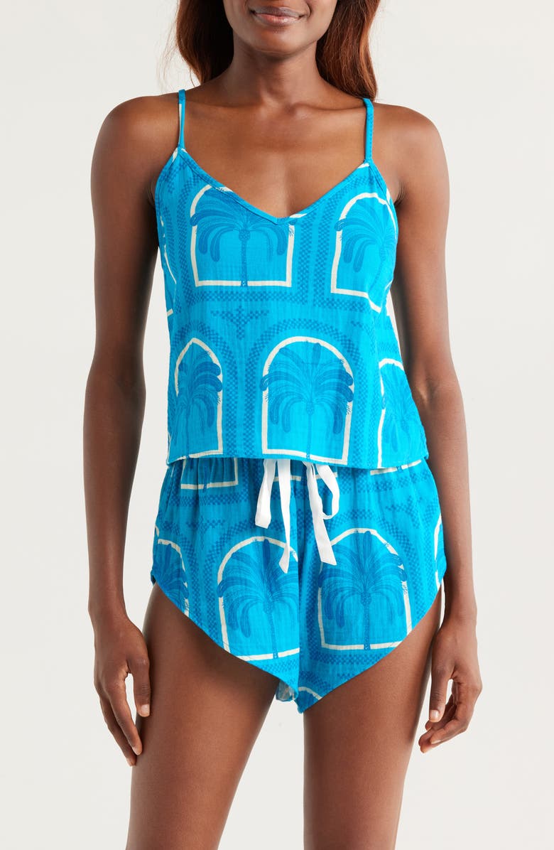 KILO BRAVA Print Crop Camisole & Tap Shorts Set, Main, color, Resort Palms