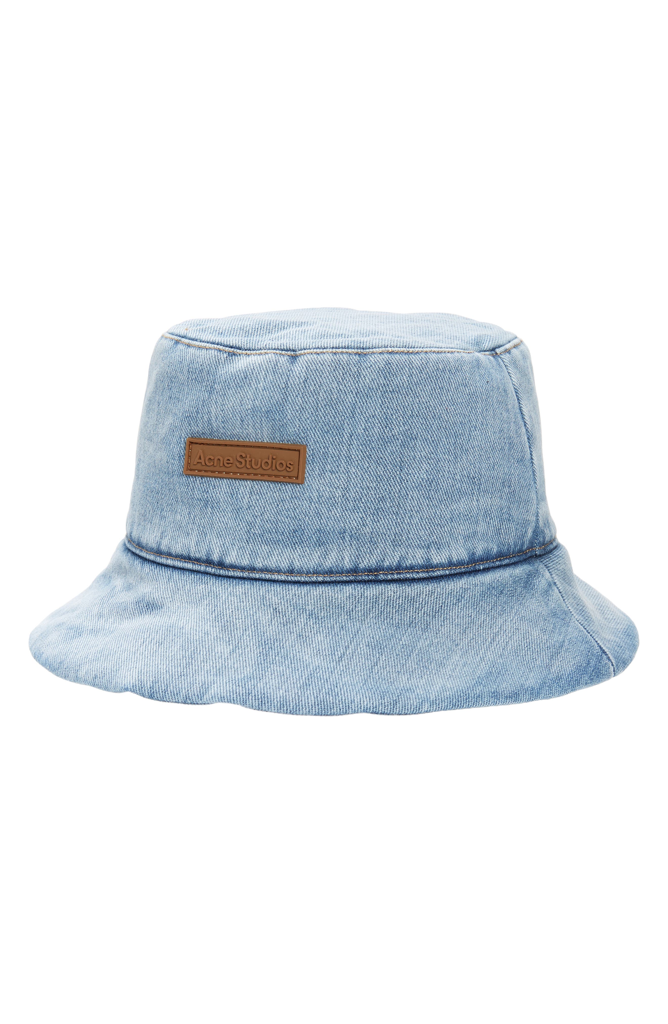 Acne Studios Brimmo Padded Logo Patch Denim Bucket Hat (Women) | Nordstrom