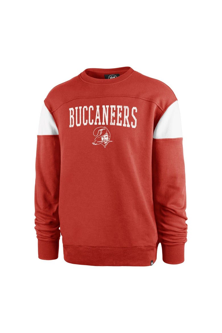 Men's '47 Red Tampa Bay Buccaneers Groundbreaker Onset Pullover Sweatshirt, Alternate, color, Red