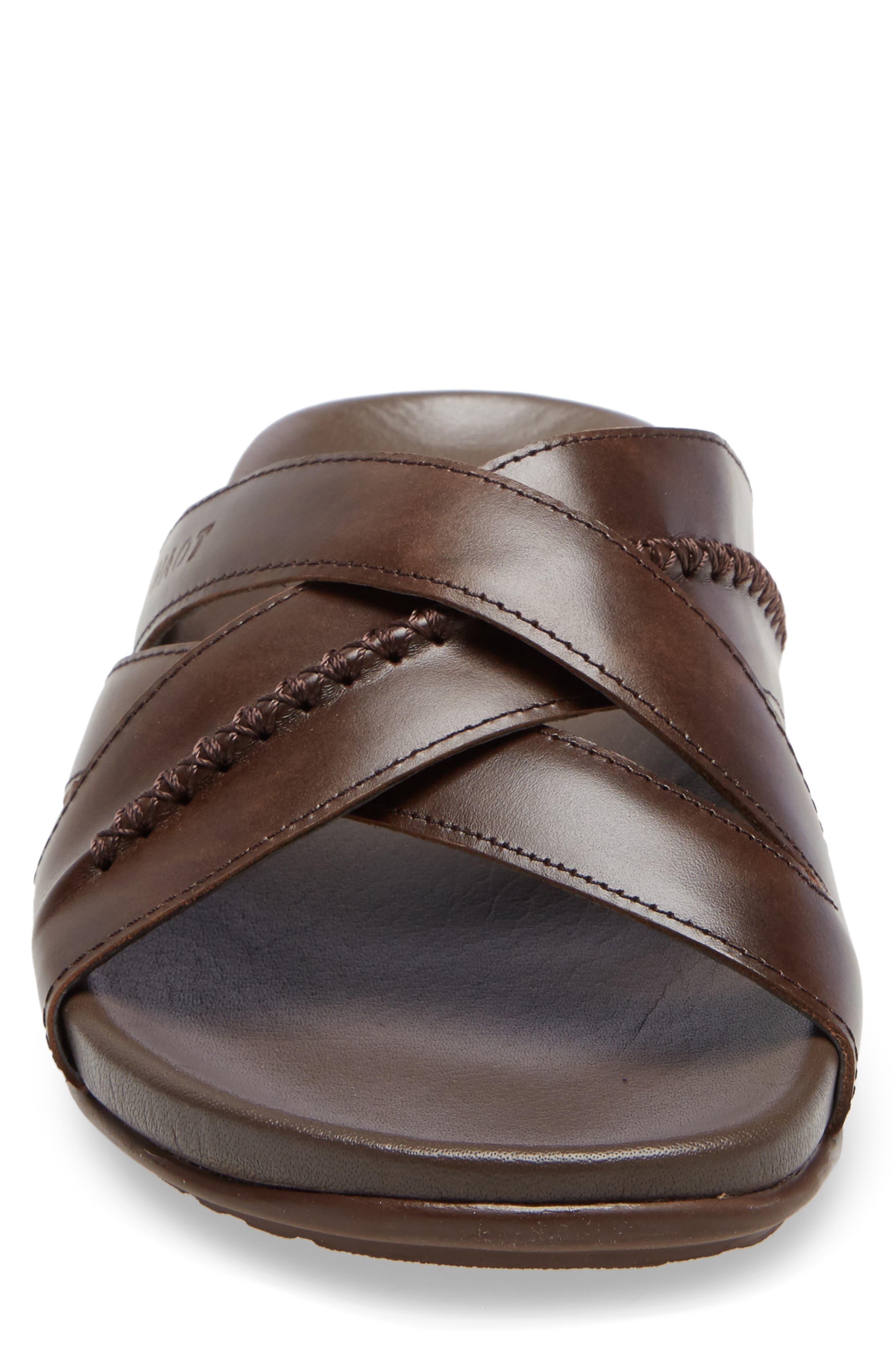 Anegada Slide Sandal, Alternate, color, PECAN BROWN LEATHER
