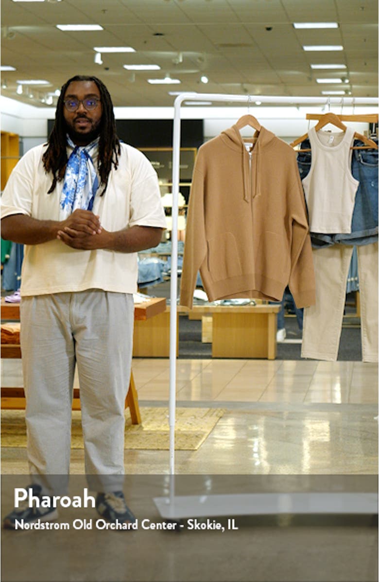 Wool Blend Zip Hoodie Cardigan