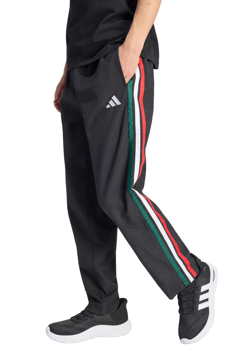 adidas Essentials 3-Stripes Track Long Pants, Main, color, Black/ Green/ White/ Scarlet