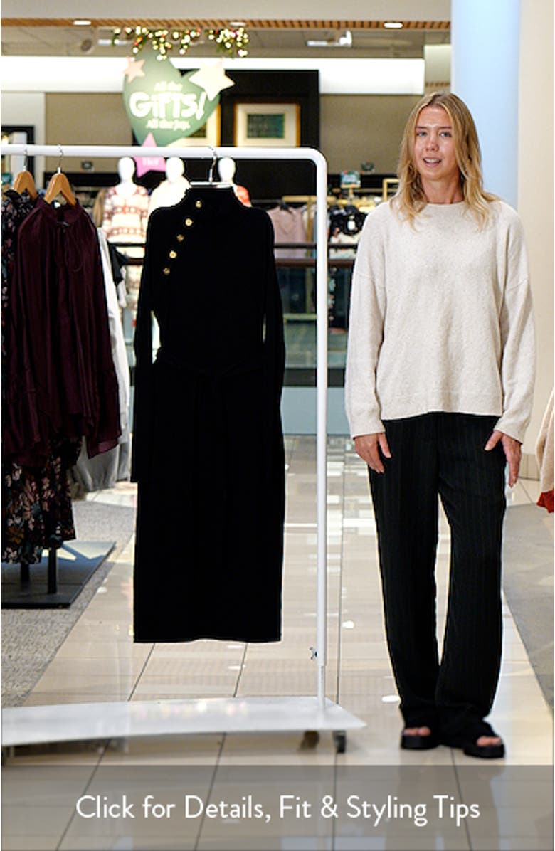 Long Sleeve Cotton Blend Rib Dress, sales video thumbnail