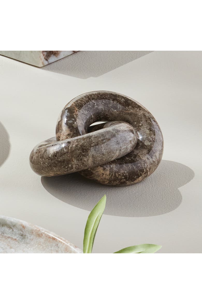 Linked Marble Rings Sculpture - Gray Marble Accent Decor, Alternate, color, Gray