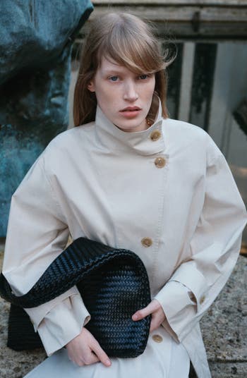 Overszie Stretch Cotton Trench Coat