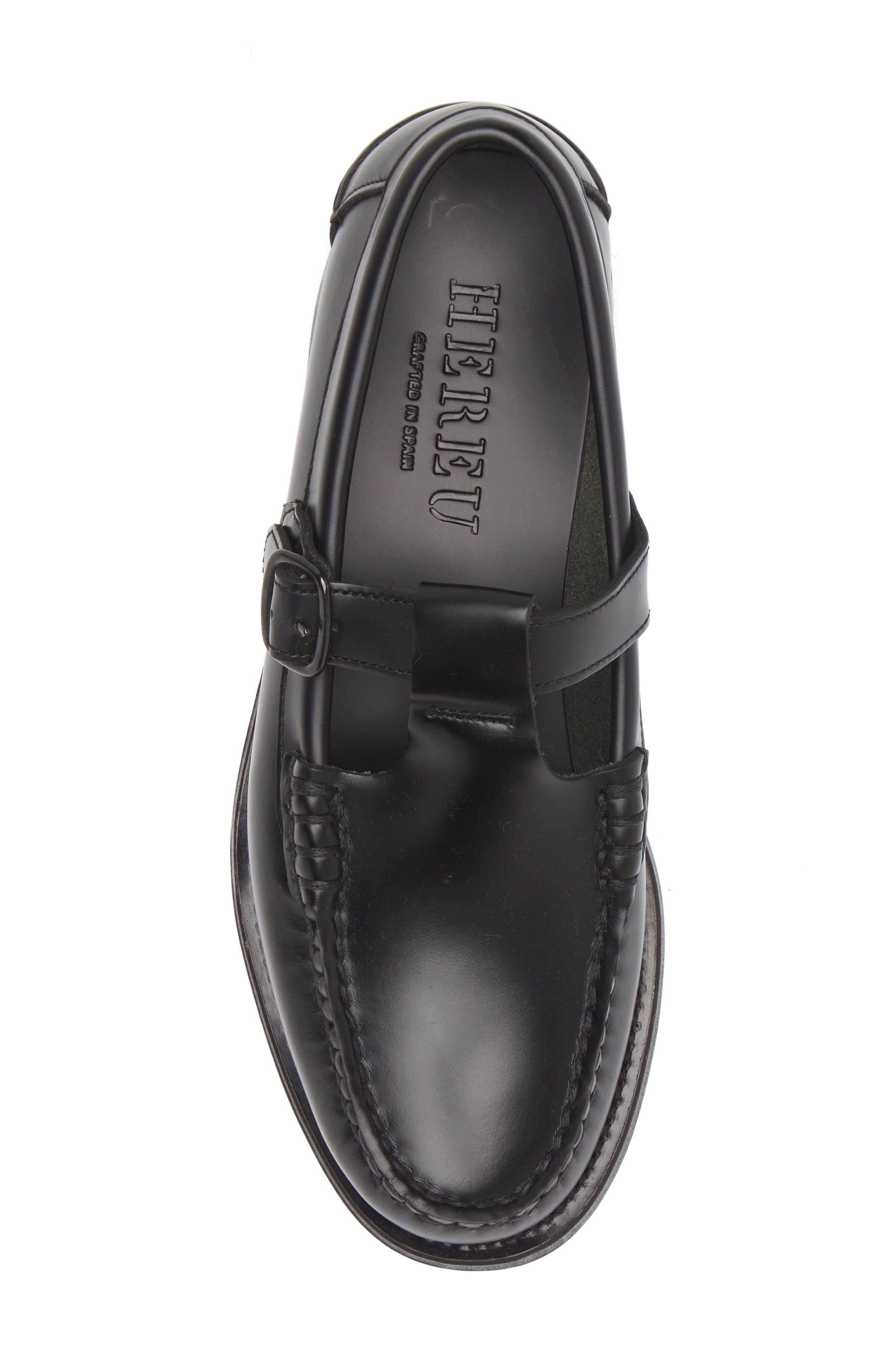 Alber T-Strap Loafer, Alternate, color, BLACK