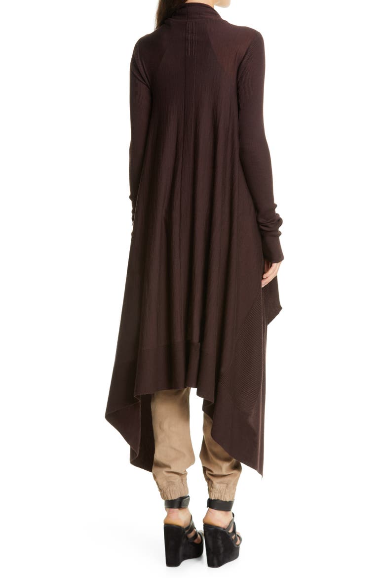 Long Asymmetrical Wool Cardigan, Alternate, color, BURGUNDY