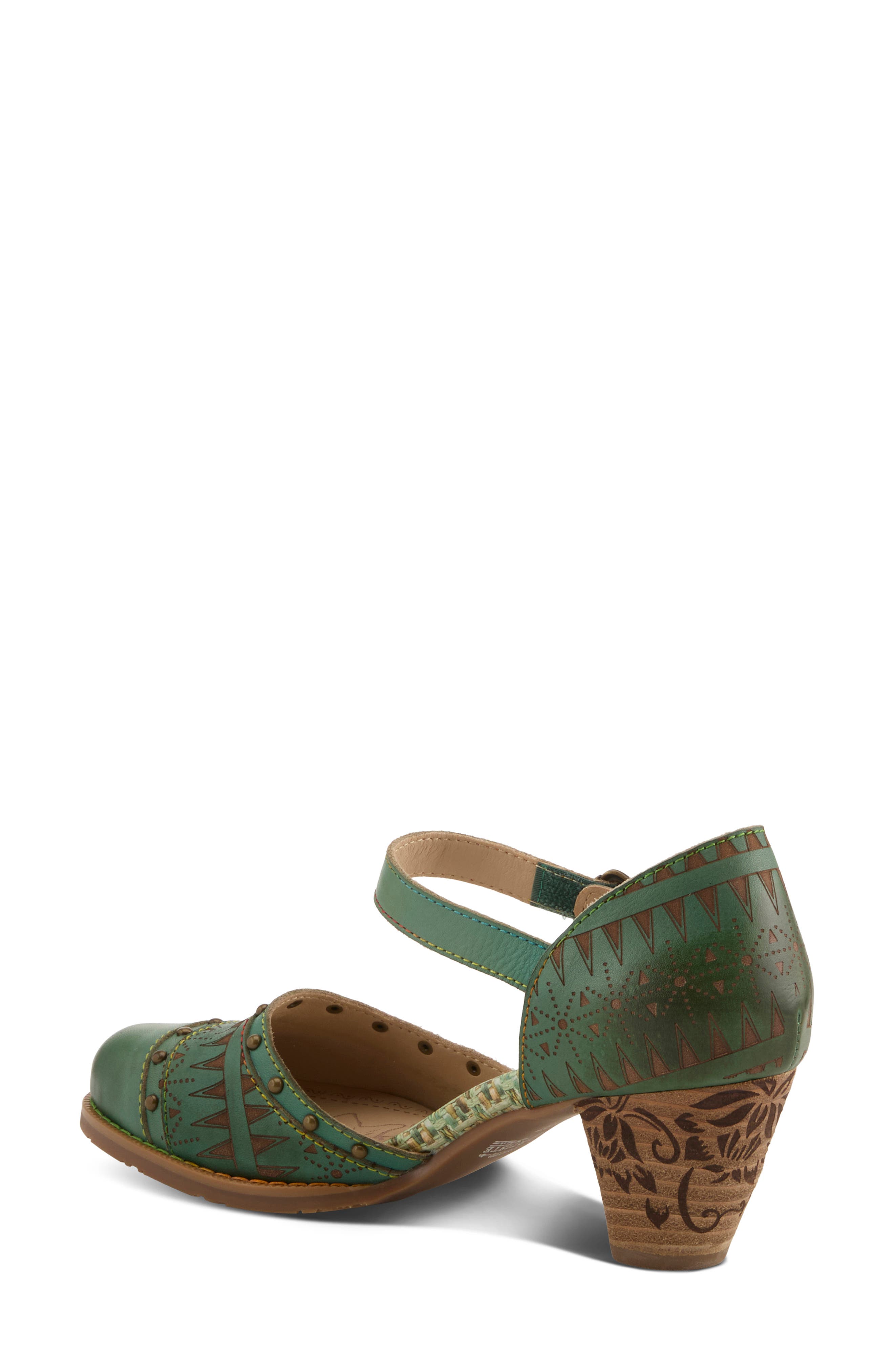 Niobella Ankle Strap Pump, Alternate, color, GREEN