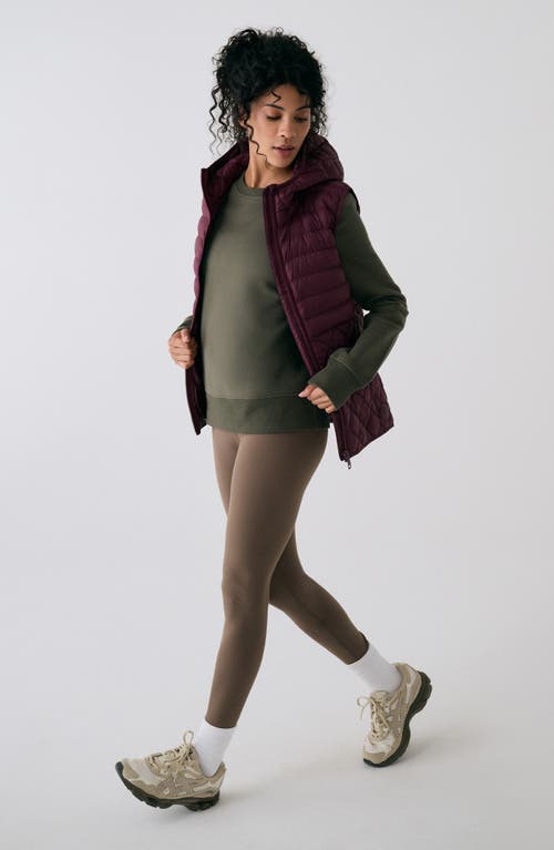 Lole The Base Water Repellent Insulated Hooded Vest In Purple