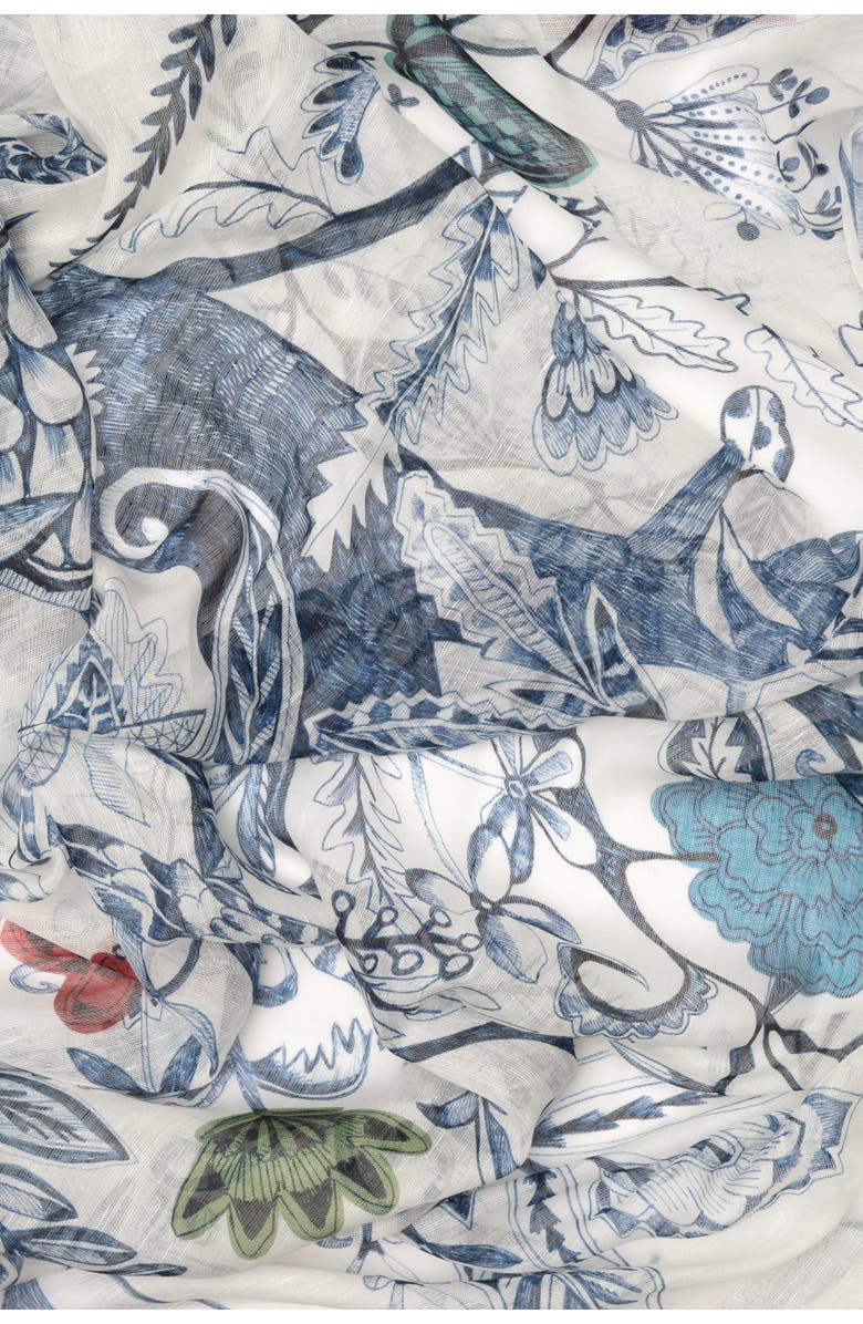 Elizabetta Vita - Linen Blend Scarf Shawl, Alternate, color, Blue