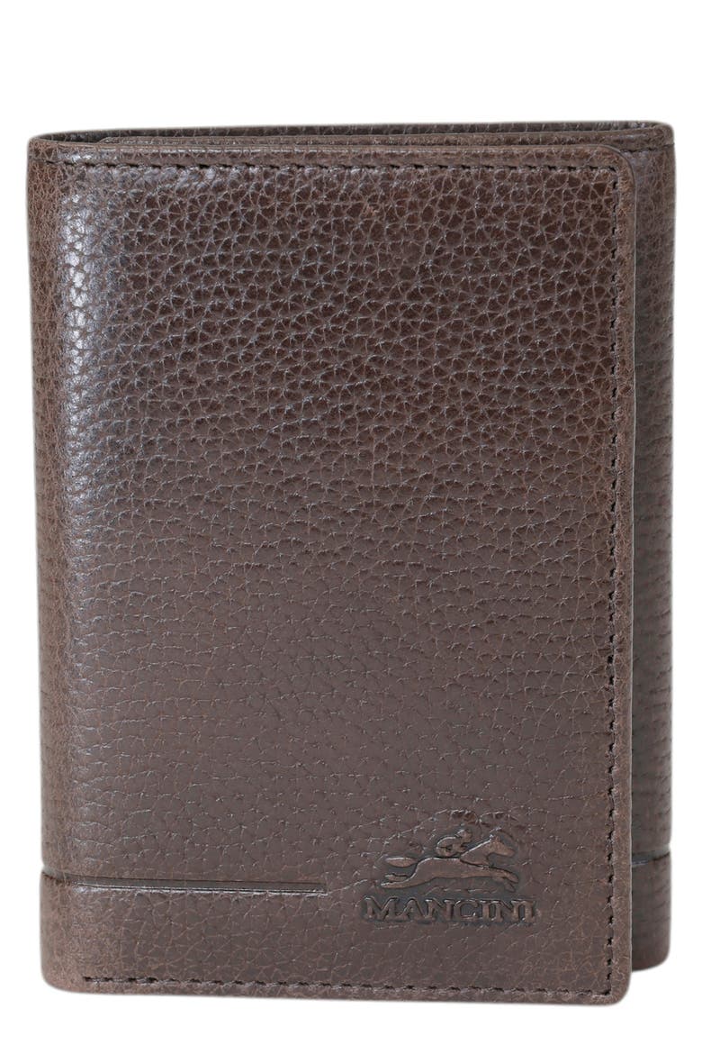Fifth Ave RFID Leather Trifold Wallet, Main, color, BROWN