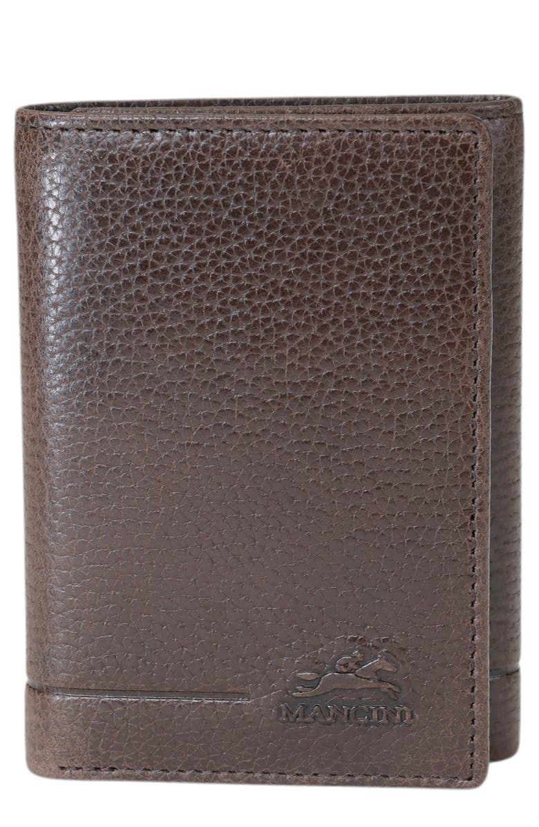 Mancini Fifth Ave RFID Leather Trifold Wallet, Main, color, Brown