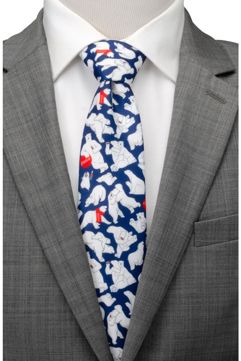 Coca-Cola® Polar Bear Navy Blue Tie, Alternate, color, NAVY