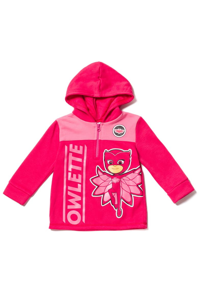 Half Zip Hoodie, Main, color, Owlette Pink