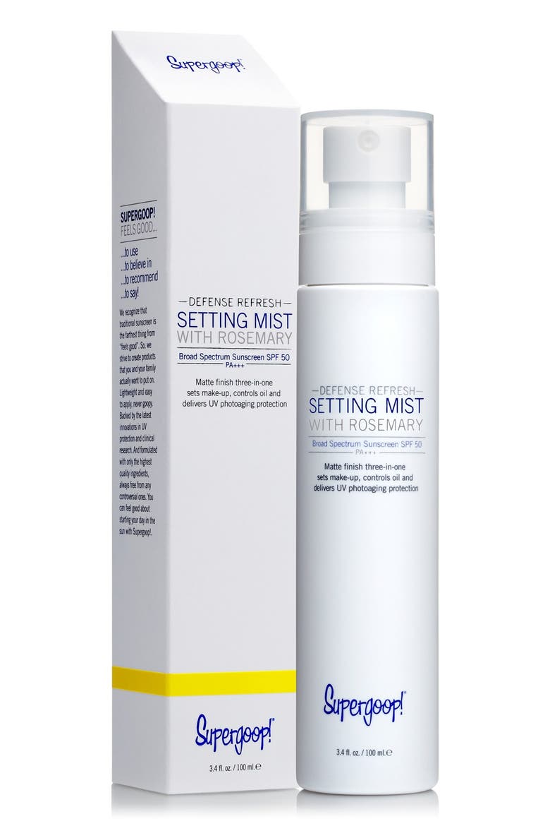 Supergoop! Defense Refresh Setting Mist with Rosemary SPF 50, Alternate, color, NO COLOR