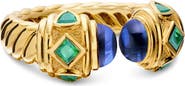 David Yurman Renaissance Color Open Ring in 18K Yellow Gold with Tansanite & Tsaorite