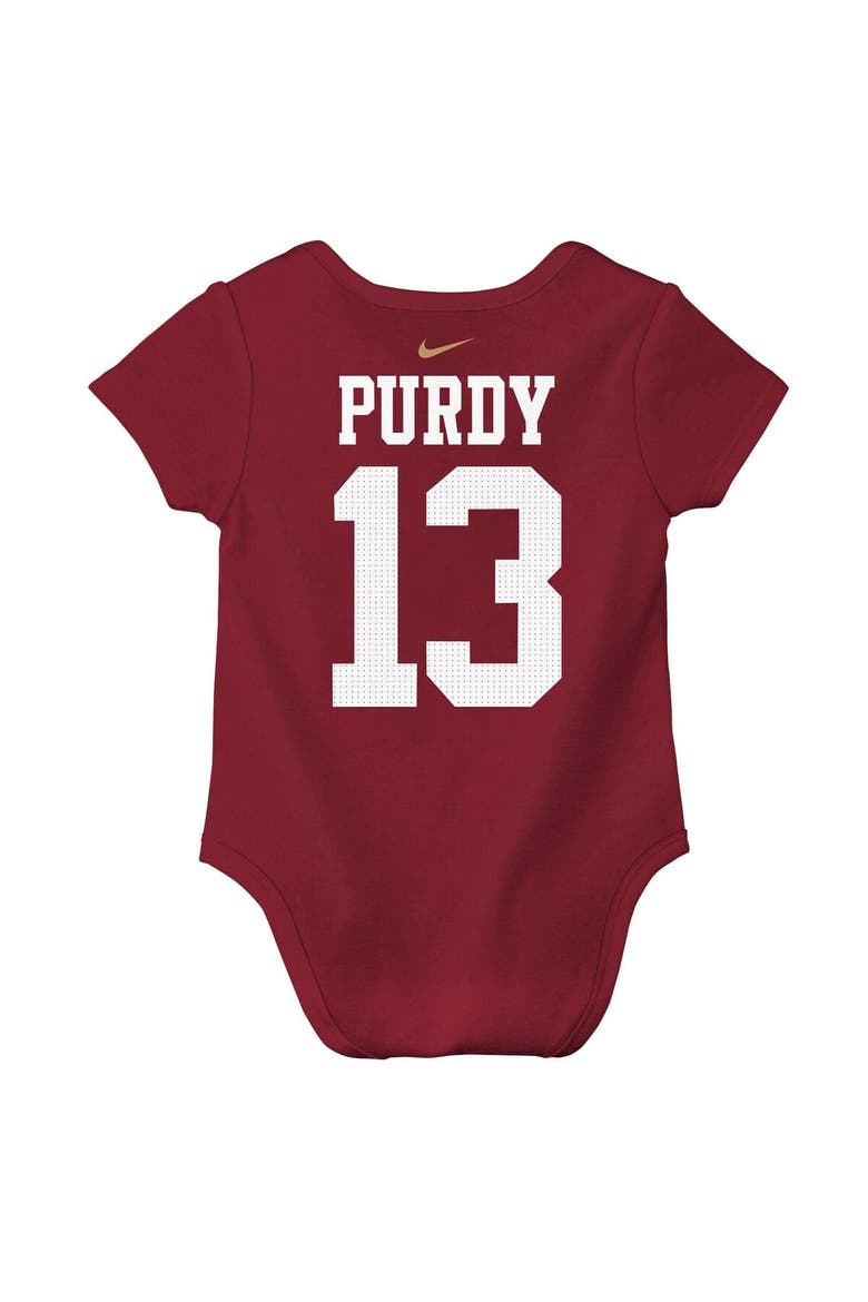 Newborn & Infant Nike Brock Purdy Scarlet San Francisco 49ers Player Name & Number Bodysuit, Alternate, color, Scarlet