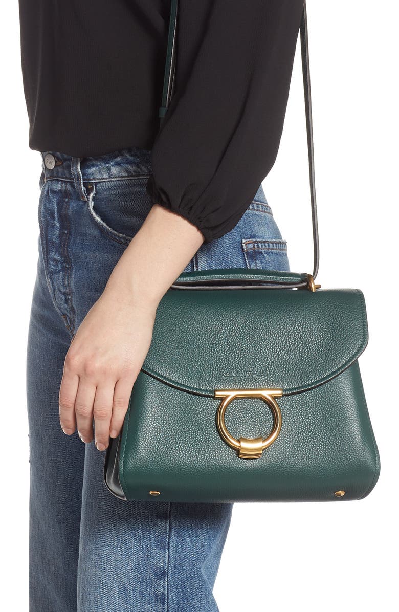 FERRAGAMO Salvatore Ferragamo Small Margot Leather Top Handle Bag, Alternate, color,