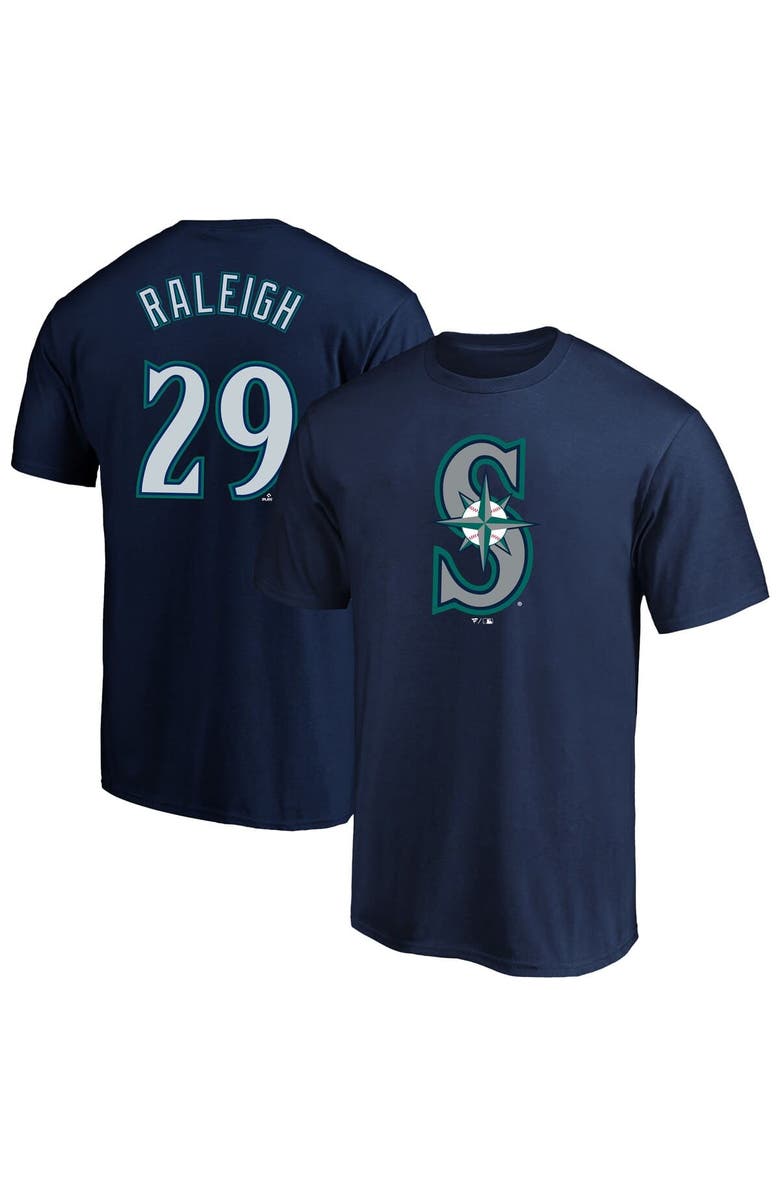 FANATICS Men's Fanatics Cal Raleigh Navy Seattle Mariners Big & Tall Name & Number T-Shirt, Main, color, Navy
