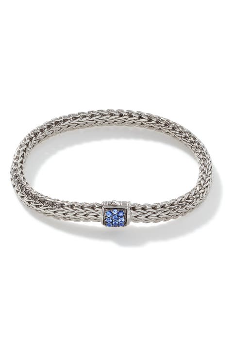 Icon Bracelet, Sterling Silver, Pavé, 6.5mm