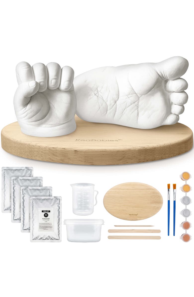 KeaBabies Reve Oval Baby Casting Kit for Hand and Foot, Main, color, Ash Wood, Oval