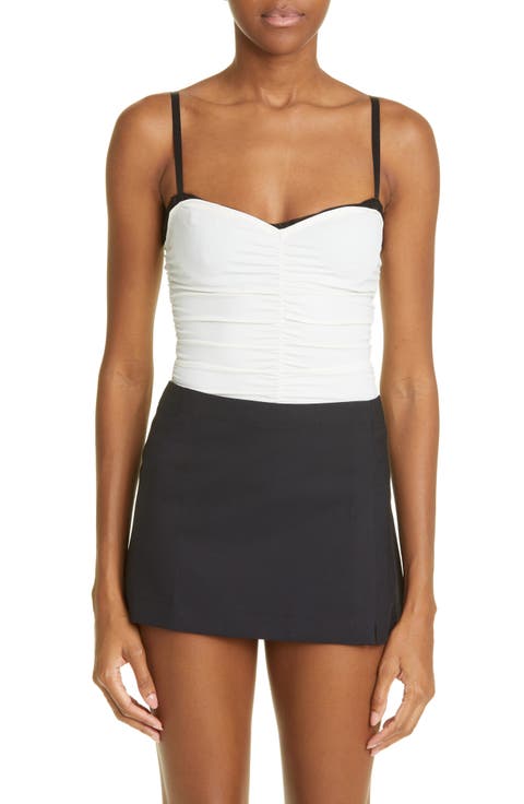Renzo Ruched Mesh Tube Top